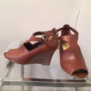 Ralph Lauren Leather Wedge Sandals